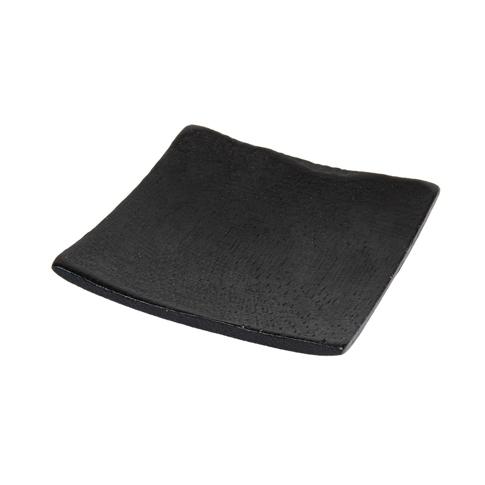 Mini Quadratische Teller Bamboo 6X6X1 Cm Schwarz Bambus (12 Einheit)