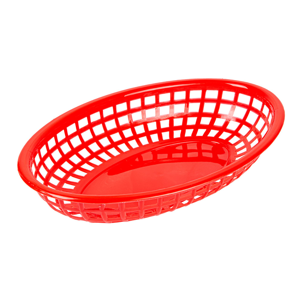 Plastikkörbe, Oval 24X15X4,5 Cm Rot Pp (12 Einheit)