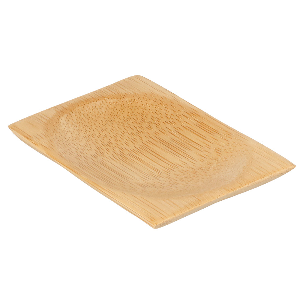Mini Teller Rechteckig Bamboo 6X8 Cm Natur Bambus (24 Einheit)